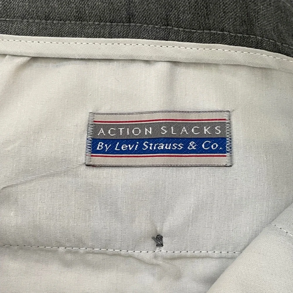 Vintage Levi's‎ Action Slacks Gray Dacron Polyester Dress Pants W38 L29